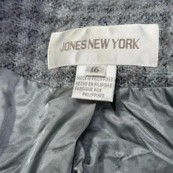 Jones New York Blue Gray Wool Blend Jacket – Women's L/XL - Picture 7 of 8